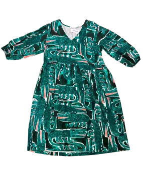 Size L - Variety Hour Green Vinnie Croc Smock Dress