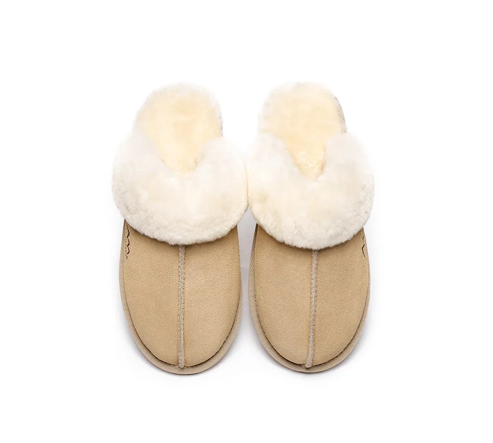 Slippers,Australia Premium Sheepskin,Unisex Rosa Scuff