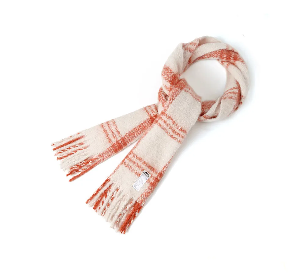 Soft Checked Fringed Scarf