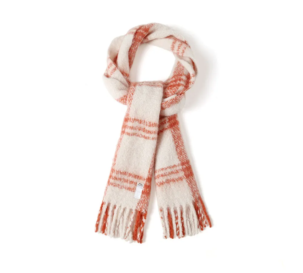 Soft Checked Fringed Scarf