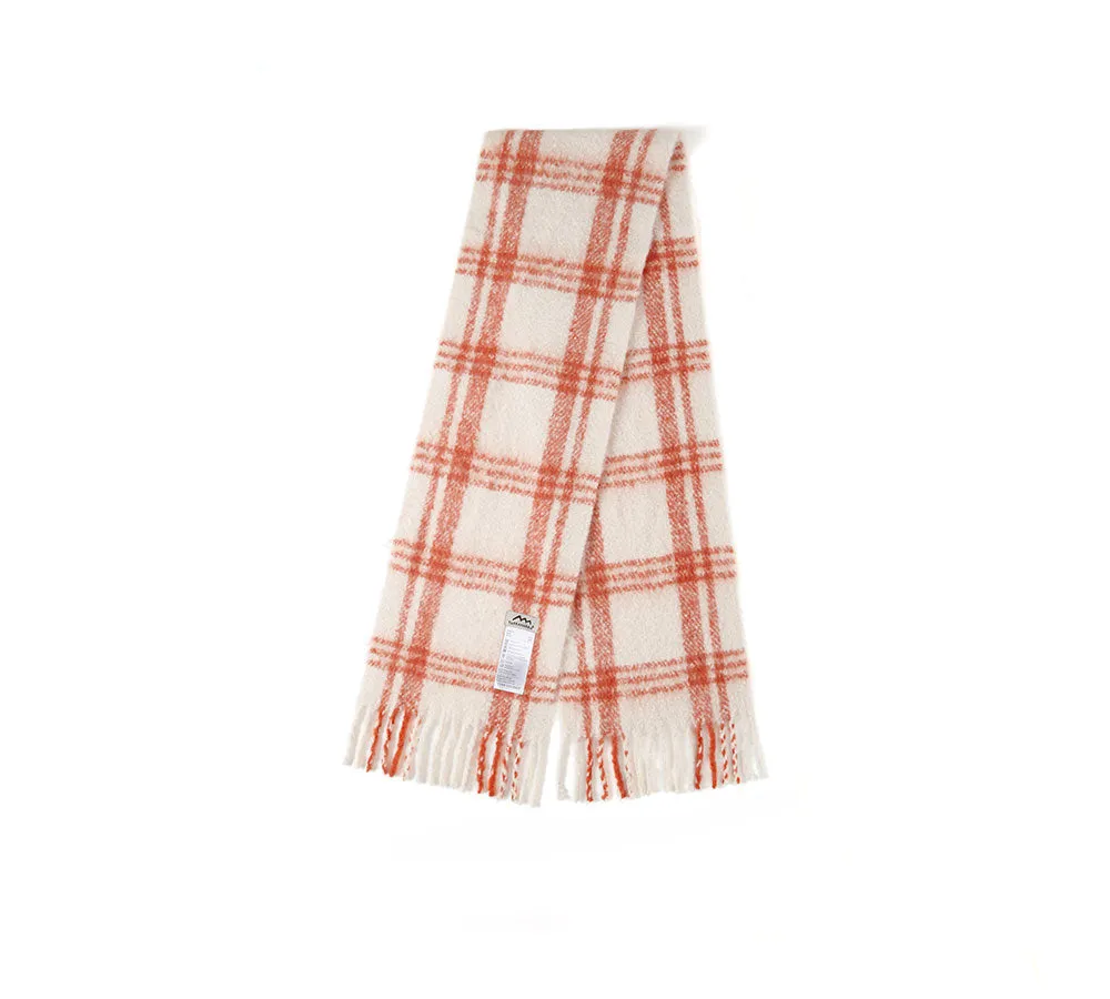 Soft Checked Fringed Scarf