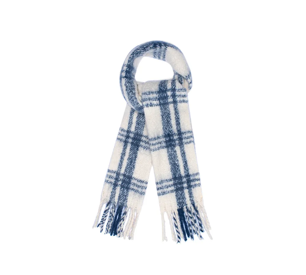 Soft Checked Fringed Scarf