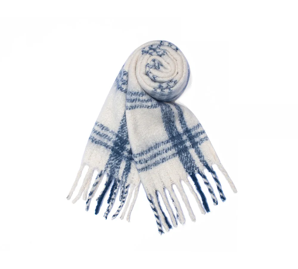 Soft Checked Fringed Scarf