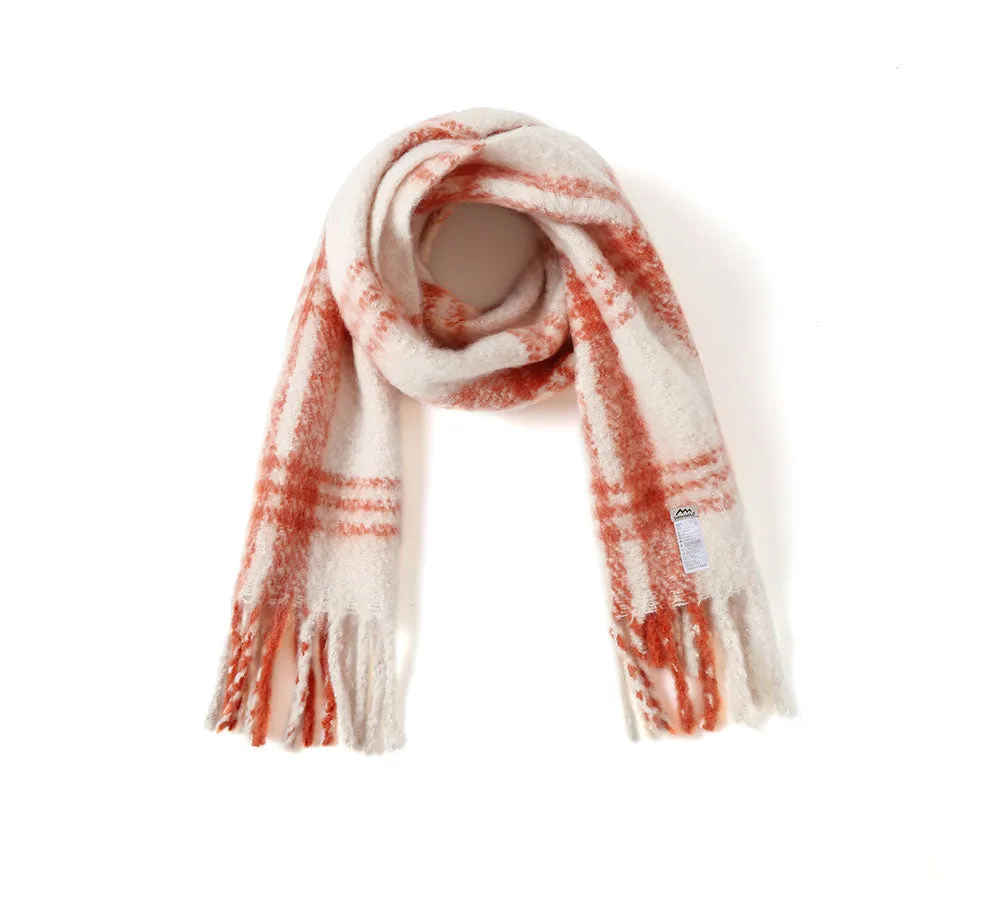 Soft Checked Fringed Scarf