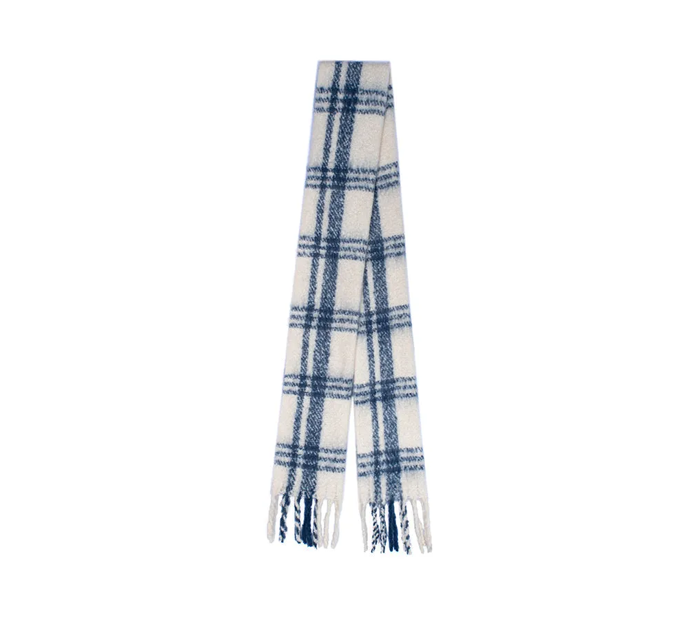 Soft Checked Fringed Scarf