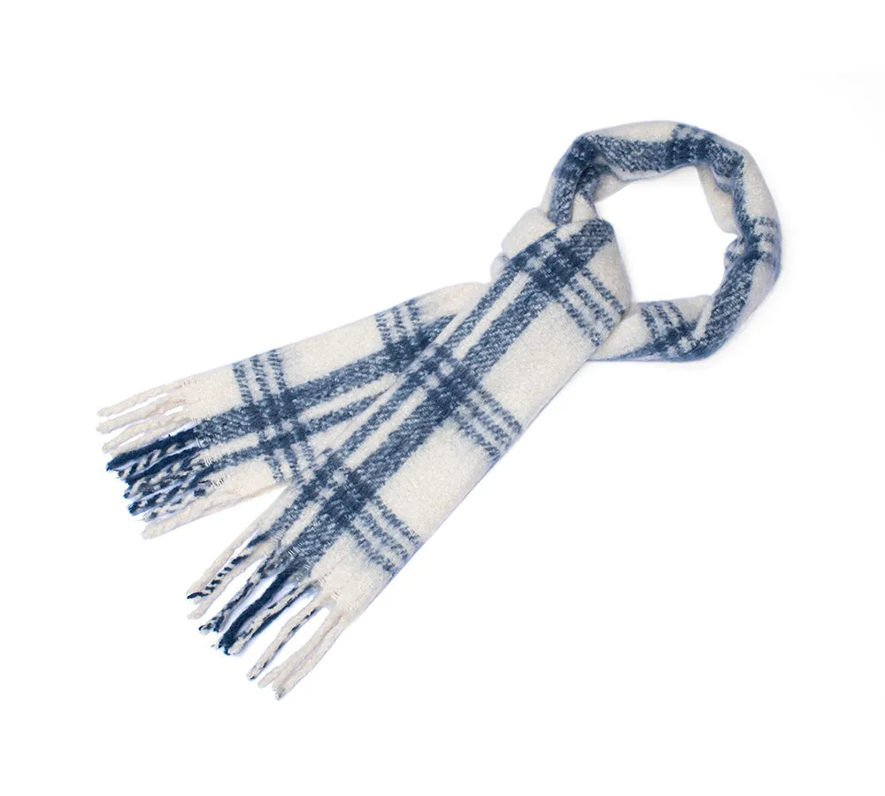 Soft Checked Fringed Scarf