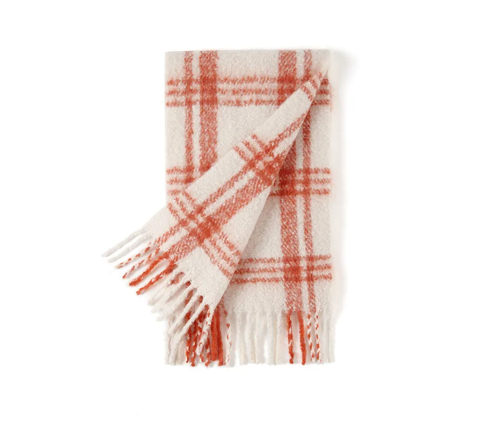 Soft Checked Fringed Scarf