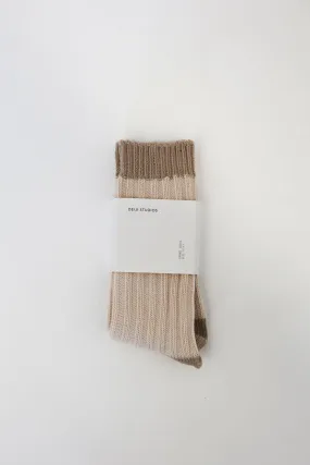 the woven sock - cream and natural