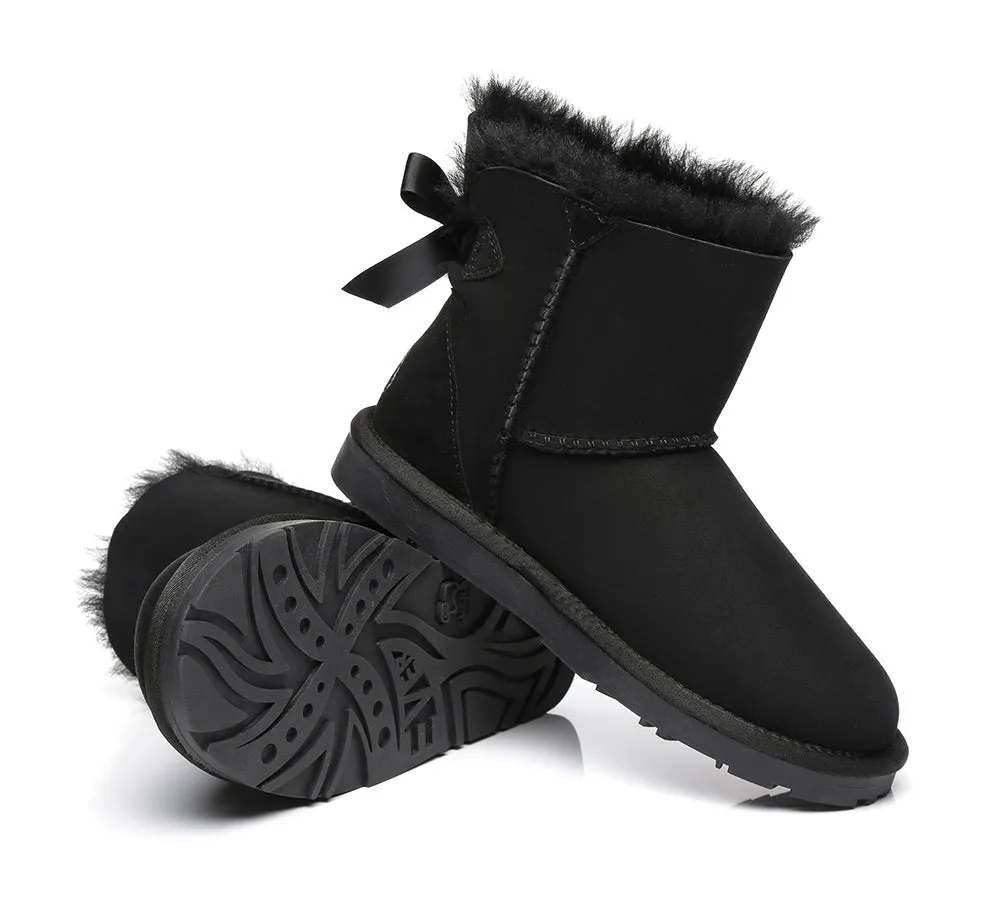 UGG Boots Women Sheepskin Wool Mini Back Single Bow Classic Boots