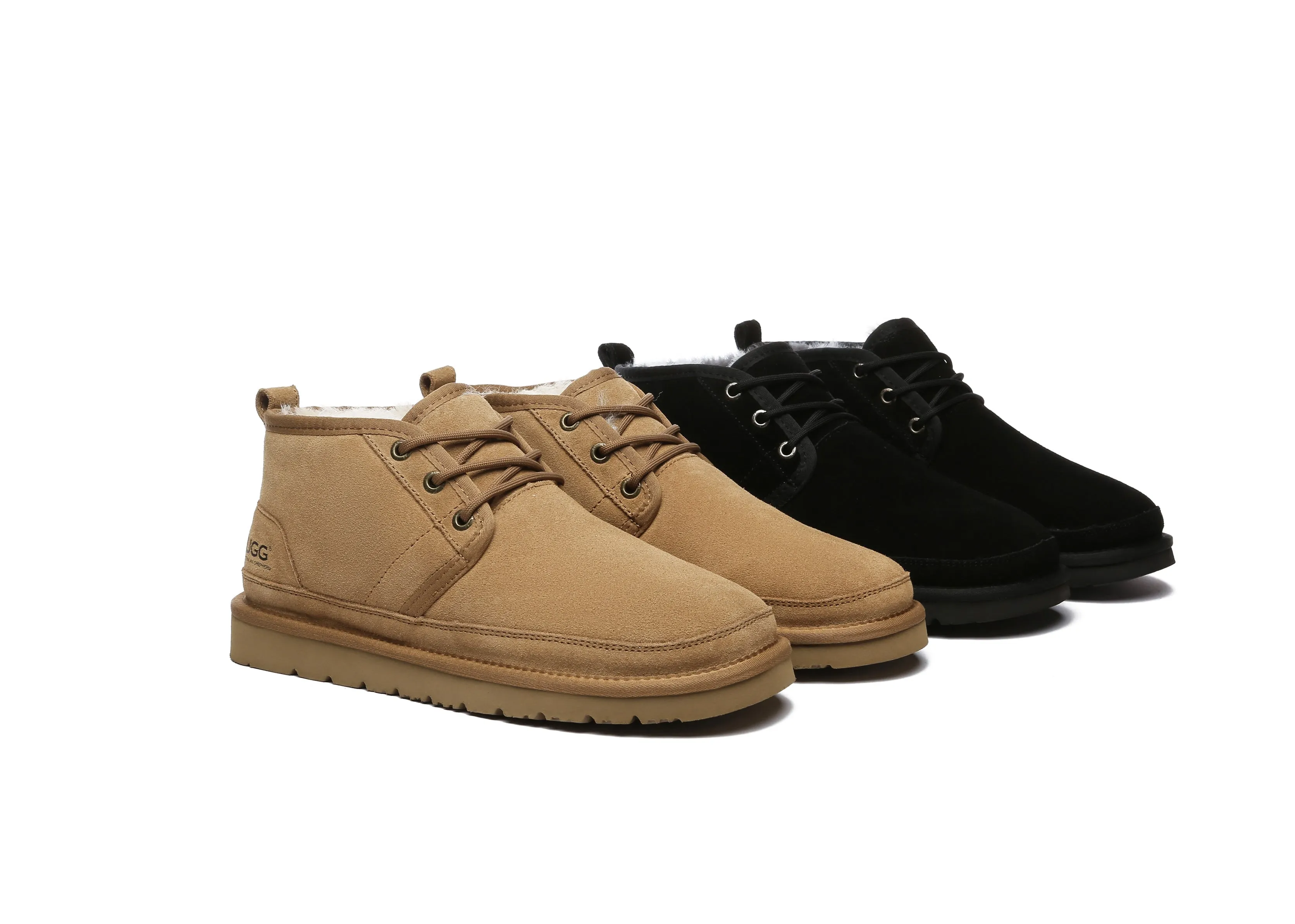 UGG Men Sheepskin Wool Lace Up Ankle Casual Boots Leonard