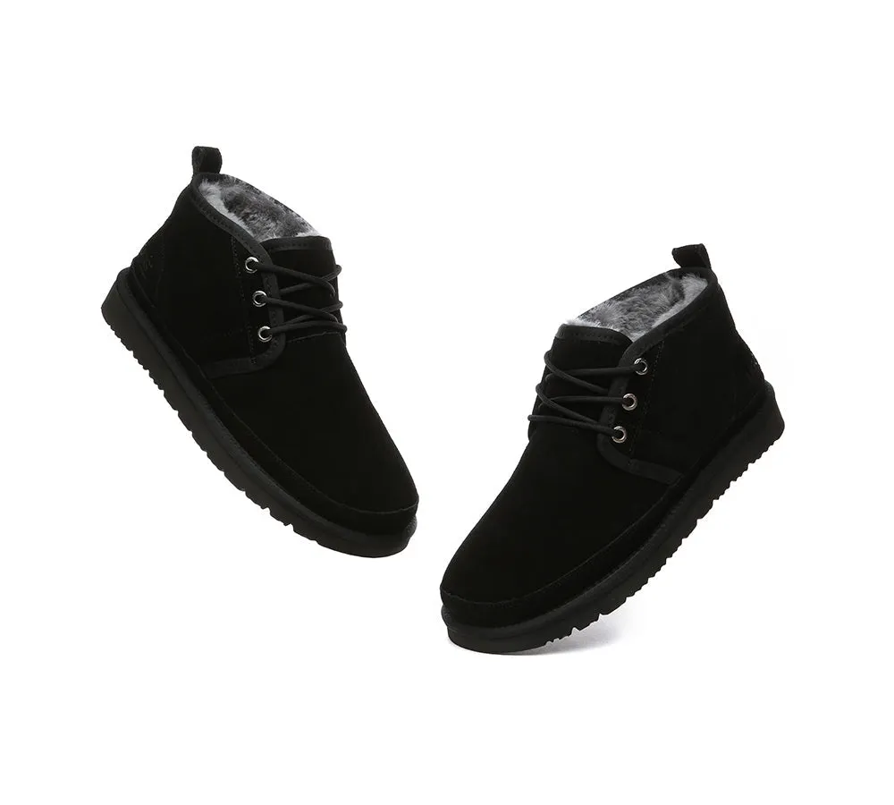 UGG Men Sheepskin Wool Lace Up Ankle Casual Boots Leonard