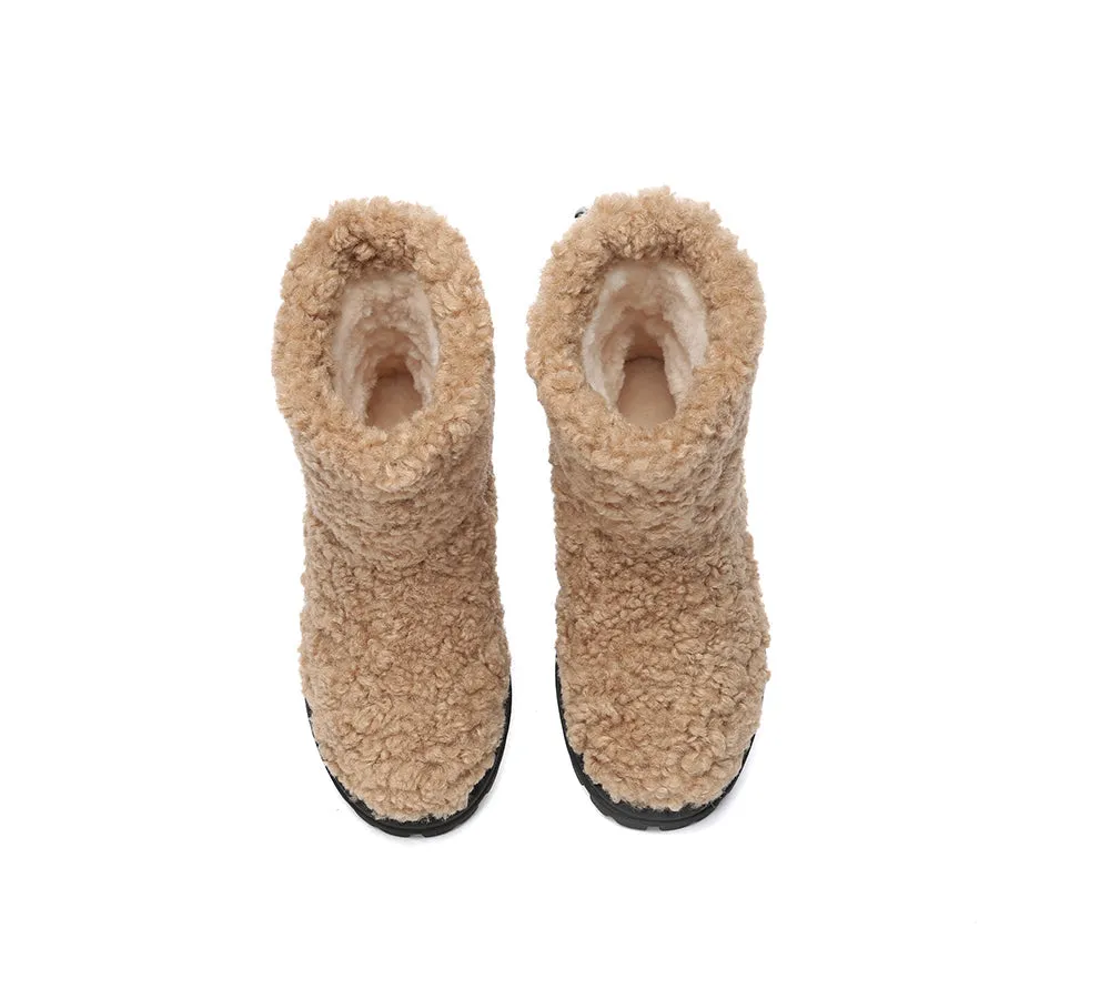 UGG Sheepskin Wool Plush Drawstring Boots Peggy