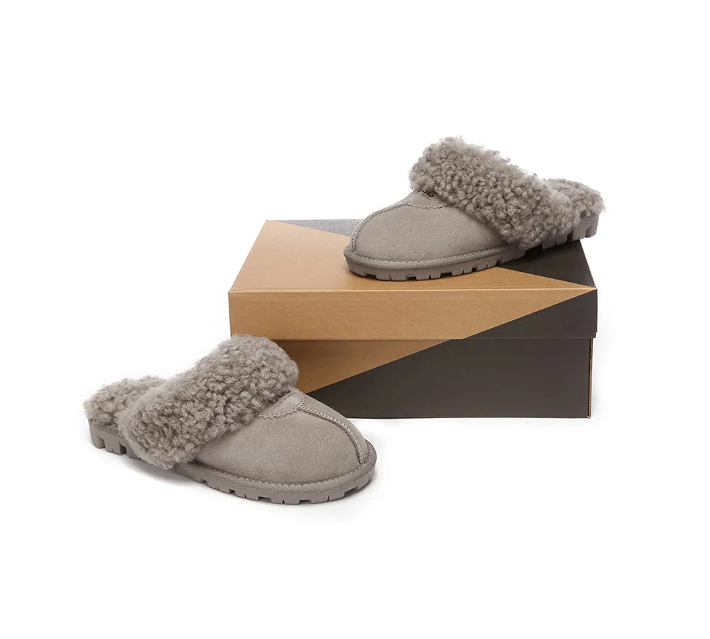 UGG Slippers Double Faced Sheepskin Wool Waffle Curly