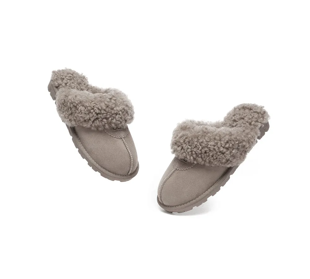 UGG Slippers Double Faced Sheepskin Wool Waffle Curly