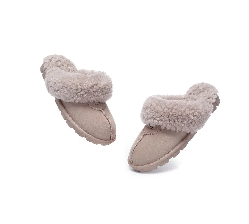 UGG Slippers Double Faced Sheepskin Wool Waffle Curly