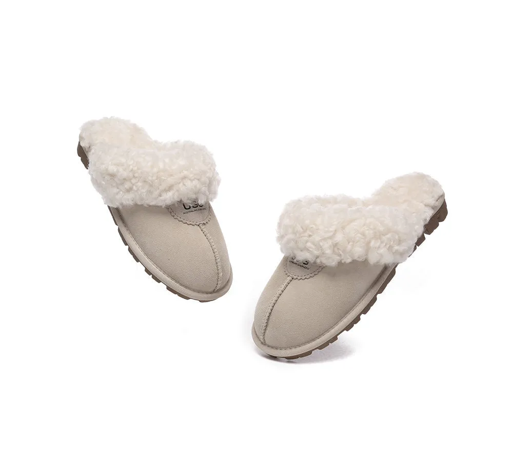 UGG Slippers Double Faced Sheepskin Wool Waffle Curly