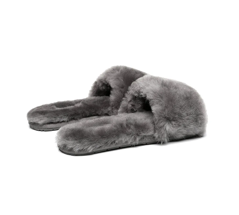 UGG Slippers Women Sheepskin Wool Fluffy Slides Nala