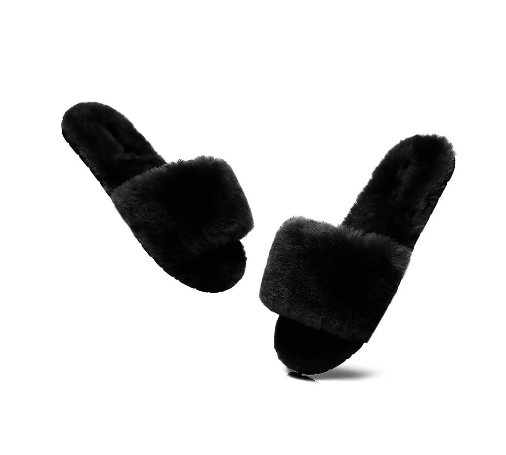 UGG Slippers Women Sheepskin Wool Fluffy Slides Nala