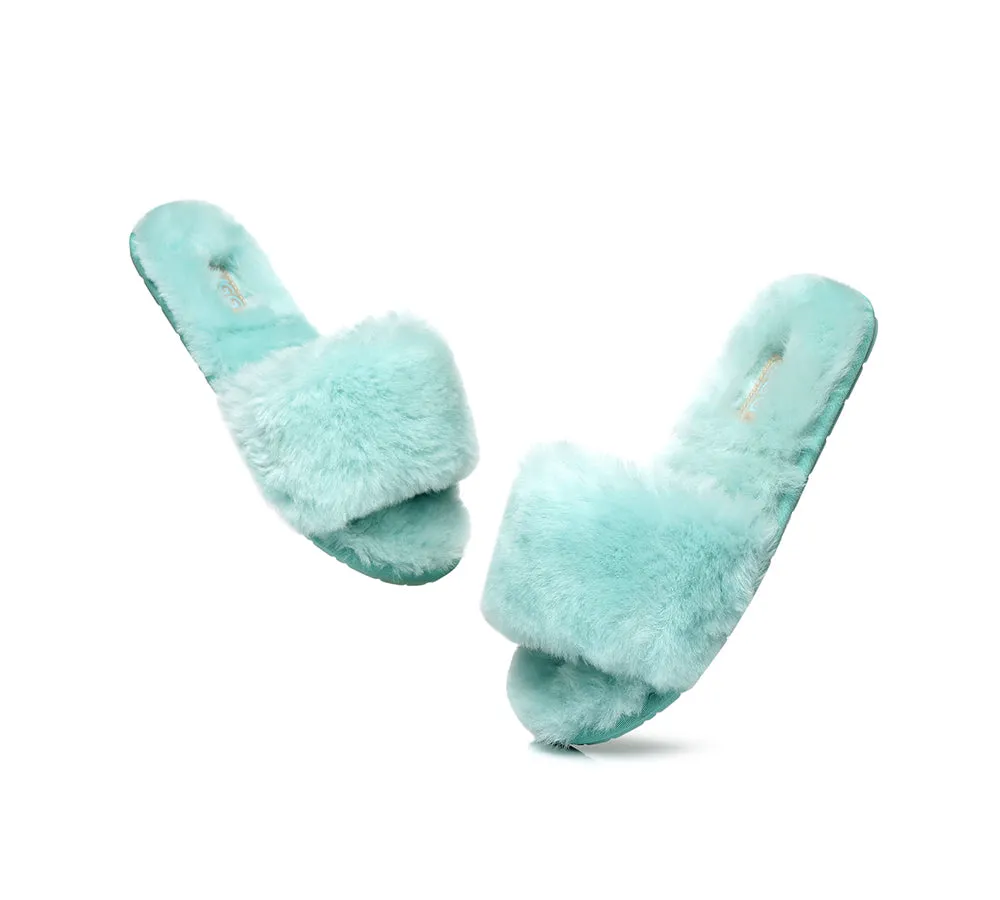 UGG Slippers Women Sheepskin Wool Fluffy Slides Nala