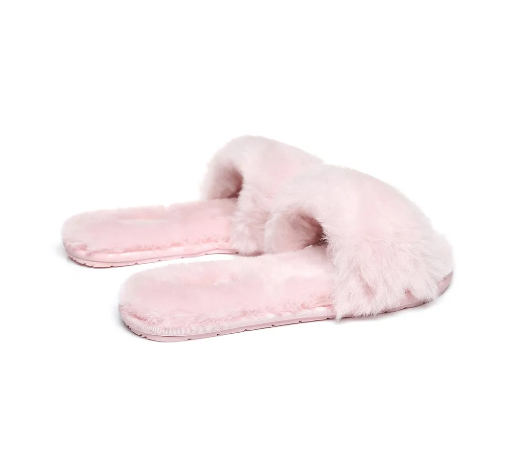 UGG Slippers Women Sheepskin Wool Fluffy Slides Nala