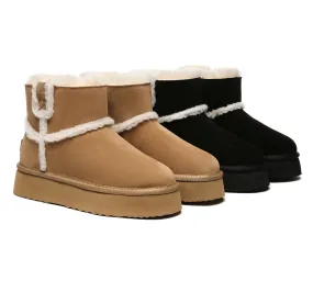 UGG Women Sheepskin Wool Shearling Lined Ankle Boots Schunck Platform