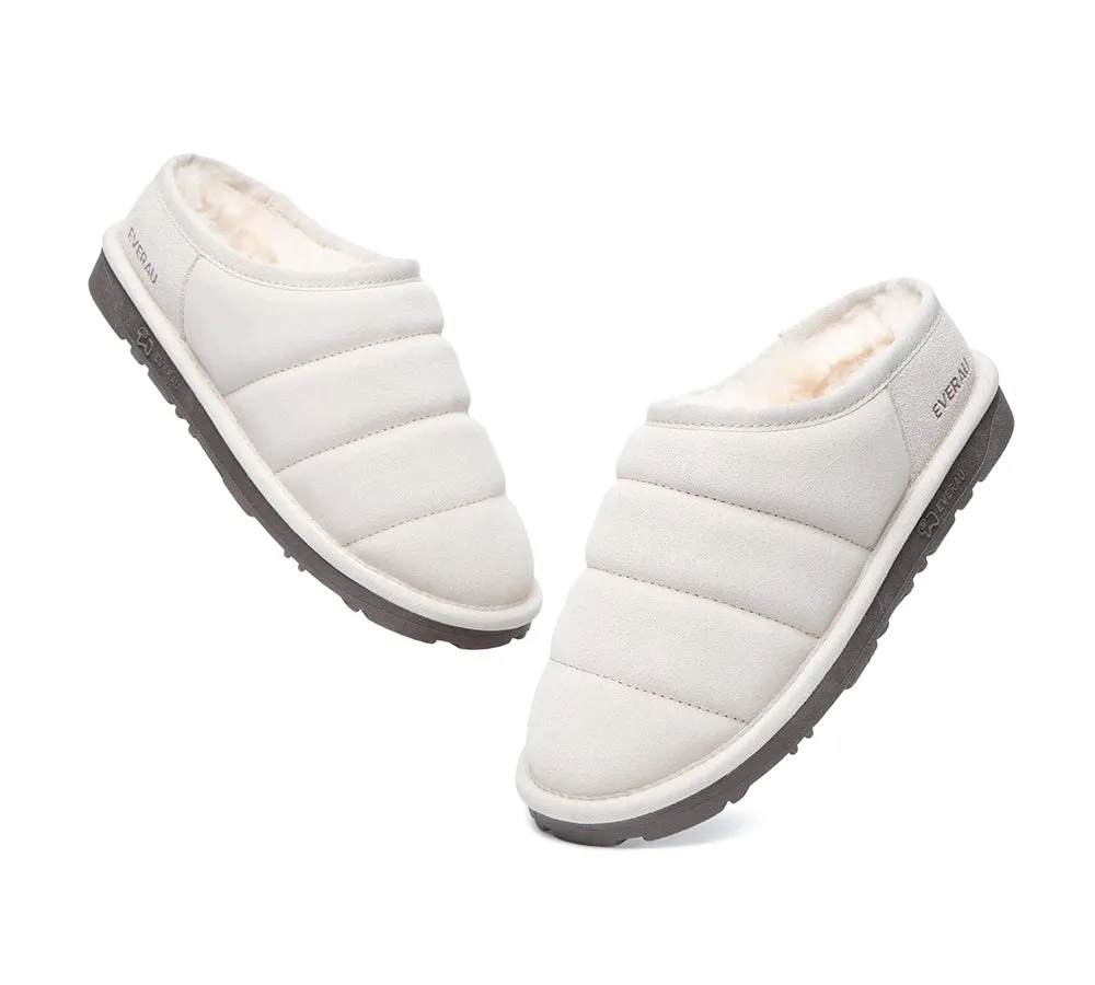 Ultra Puffer Style Women Sheepskin Wool Slippers