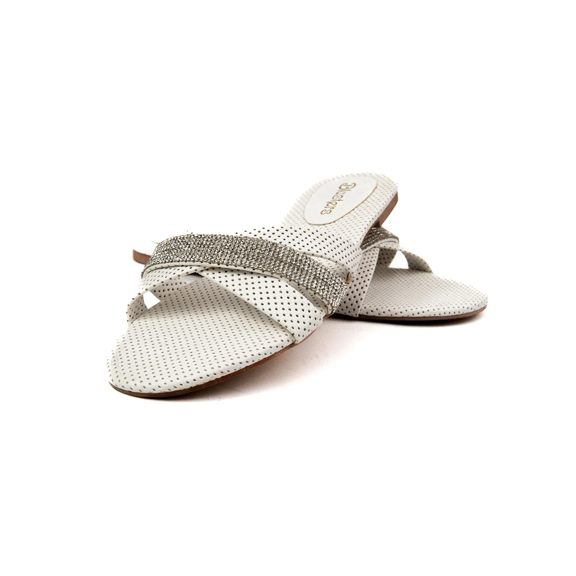 White Mesh Strip Slides