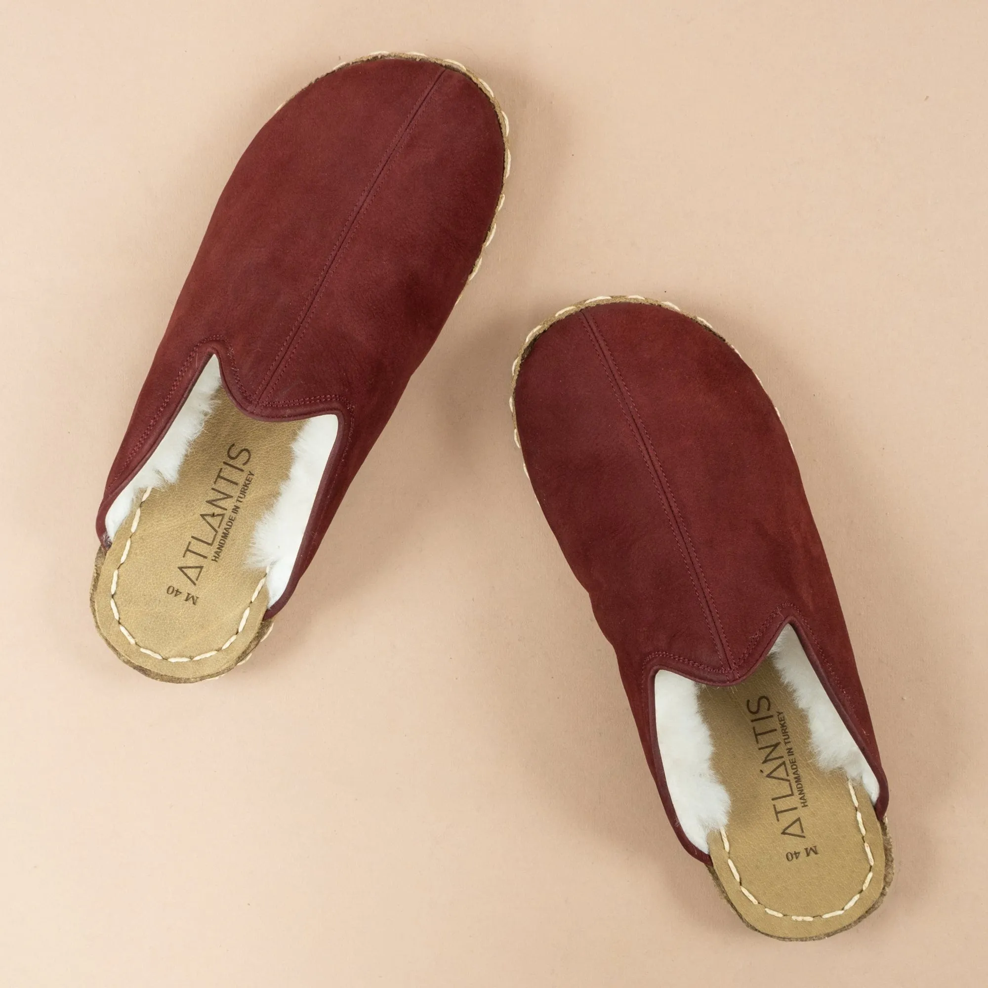 Women's Burgundy Barefoot Shearlings