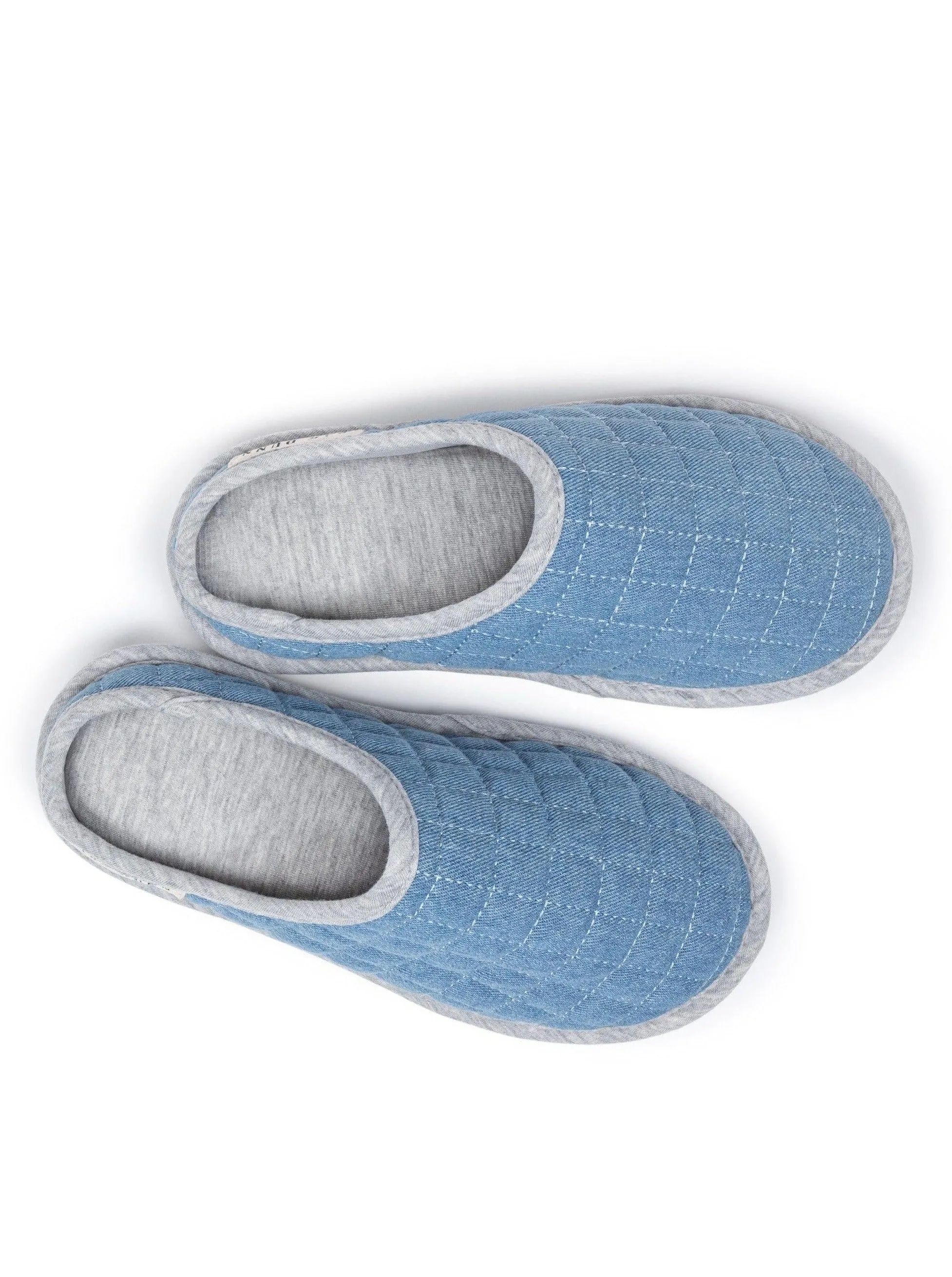 Women's Quilted Denim Slippers