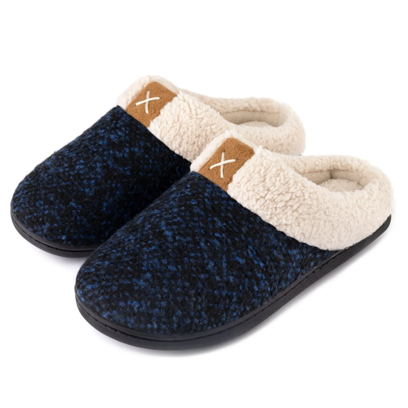 Women's Sherpa Collar Memory Foam Clog Slippers